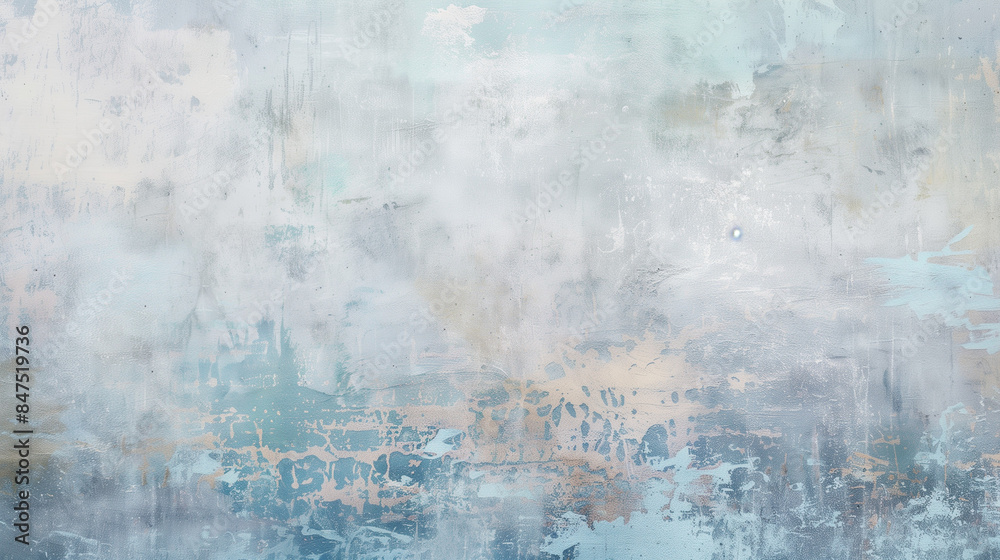 Fototapeta premium Rustic Textured Wall with Ocean-inspired Pastels Color Washing Technique. Aged effect. Palette of sky blue with subtle variations in hue and tonality. High-resolution. Soft and layered finish.