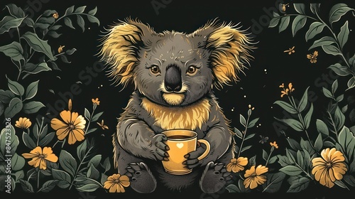 koala coffee shop logo photo