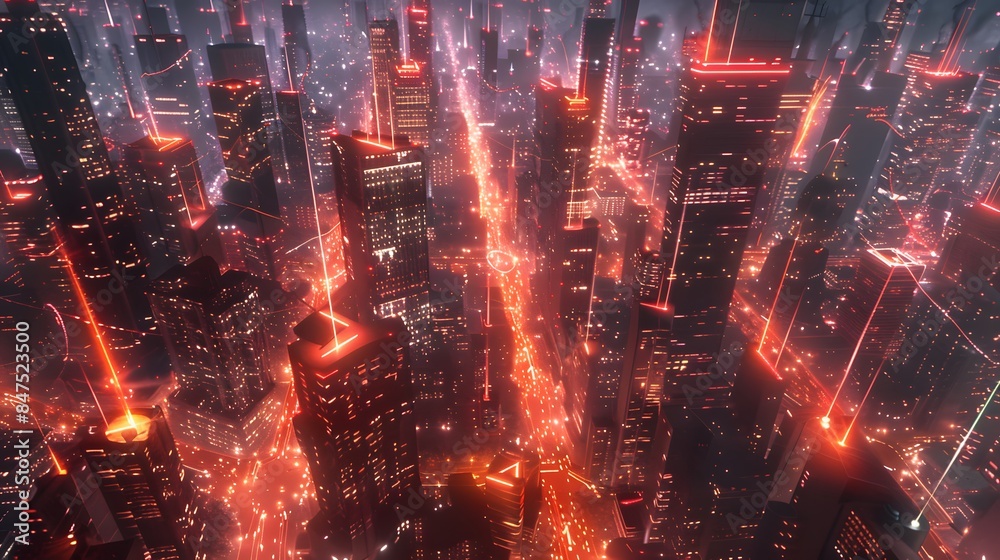 The night sky in the big city is brightly lit at night. The night sky in the big city is brightly lit at night.