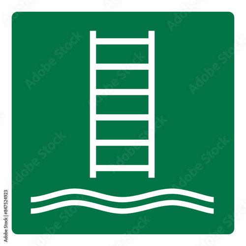 iso emergency and first aid safety signs embarkation ladder symbol and pictogram only size 1 x 1 square shape
