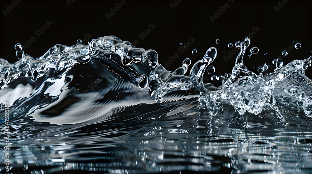 A splash of water in a dark background A splash of water in a dark background