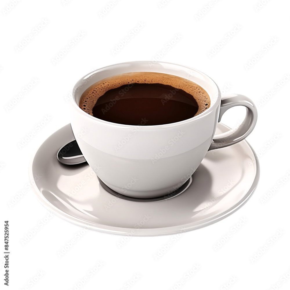 Classic Brew: Elegant White Coffee Cup and Saucer Transparent PNG Classic Brew: Elegant White Coffee Cup and Saucer Transparent PNG