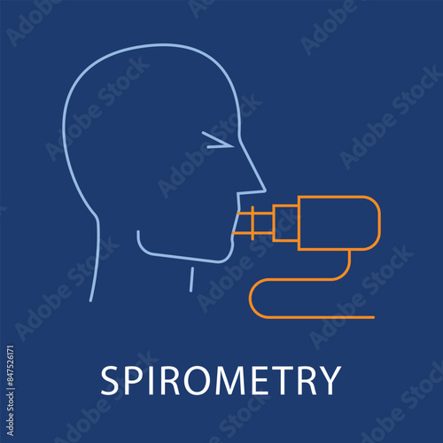 Detailed Spirometry Icon - Medical Diagnostic, Health, Respiratory Vector with editable stroke.
