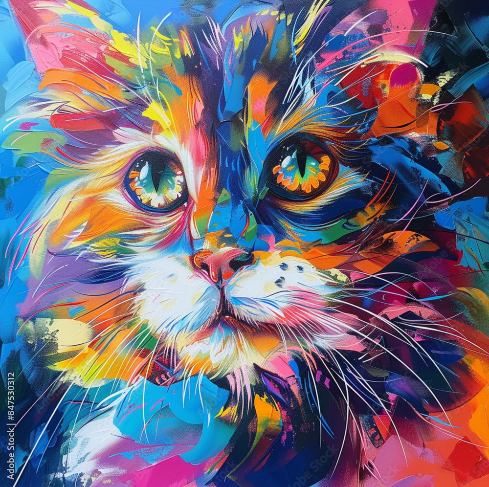 Fototapeta cat cute vibrant