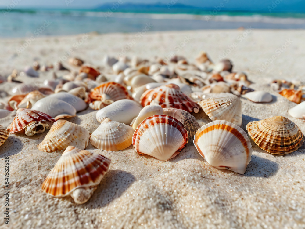 white shells on the beach white shells on the beach