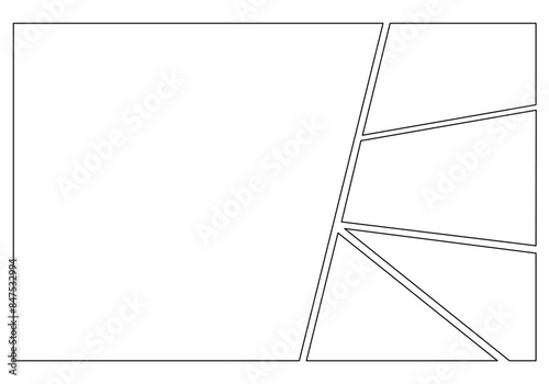 Comic or Manga background, pop art backdrops in frames and panel for mangaka or comic artists. 2 pages spread