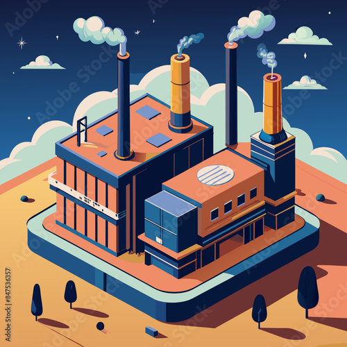 Green hydrogen H2 future energy factory power plant icon isometric isolated, AI Generative 
