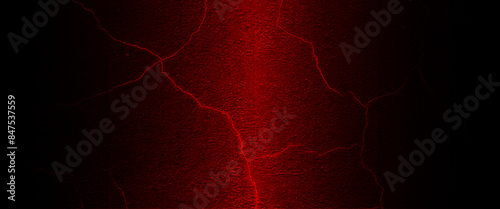 Vector red scary wall crack for texture or background.
