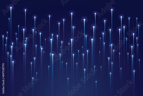 a blue background with lights that say power