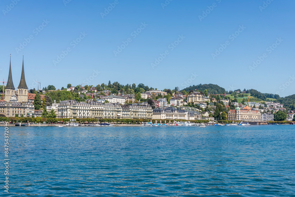 Beautiful panoramic view of Bern city along the river, Lucerne, Switzerland, 16 Aug 2022 Beautiful panoramic view of Bern city along the river, Lucerne, Switzerland, 16 Aug 2022