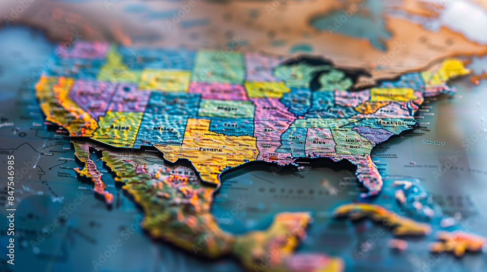 Abstract USA Map Painted in Diverse Colors Showcasing Vibrant and Colorful Diversity Across States Abstract USA Map Painted in Diverse Colors Showcasing Vibrant and Colorful Diversity Across States