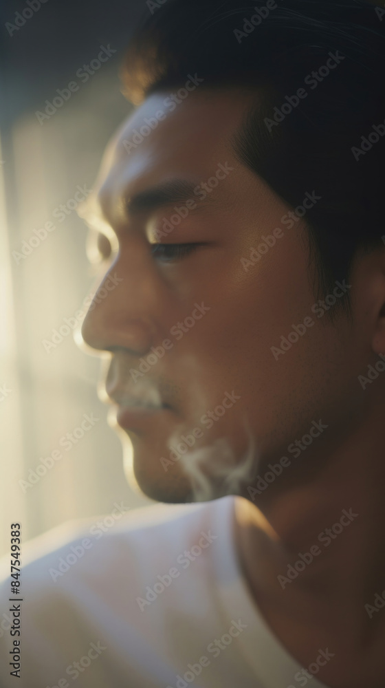 男, 男性, アジア人, 日本人, タバコ, 煙, タバコを吸う男性, 横顔, 不健康, 癌, リラックス, 休憩, Man, male, Asian, Japanese, cigarette, smoke, smoking man, profile, unhealthy, cancer, relax, rest 男, 男性, アジア人, 日本人, タバコ, 煙, タバコを吸う男性, 横顔, 不健康, 癌, リラックス, 休憩, Man, male, Asian, Japanese, cigarette, smoke, smoking man, profile, unhealthy, cancer, relax, rest