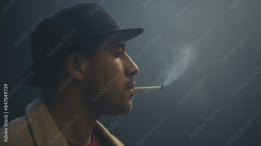 男, 男性, タバコ, 煙, タバコを吸う男性, 横顔, 不健康, 癌, リラックス, 休憩, Man, male, cigarette ...