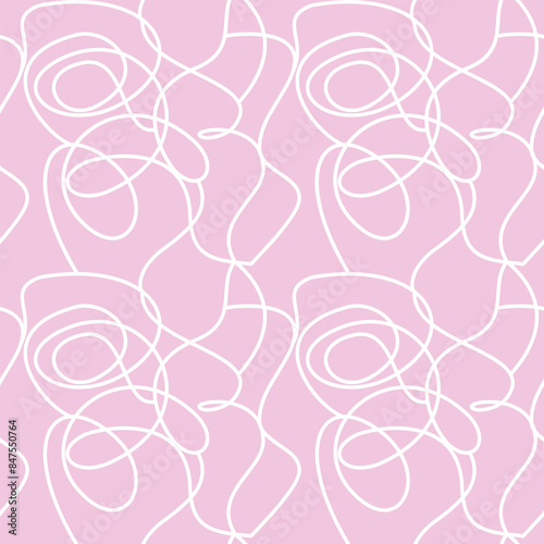 Free from the line on pink background doodle Seamless wavy line curve linear free form repeat Pattern stripe Ripple. flat vector illustration design