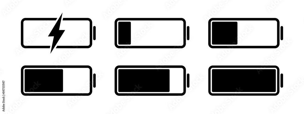 Battery charge indicator icon. White background. Vector illustration. Battery charge full power energy level. Battery charge indicator icon. White background. Vector illustration. Battery charge full power energy level.