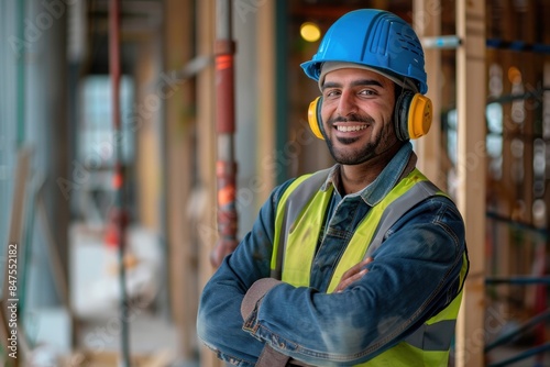 Construction Worker Smiling On-Site © KumCup