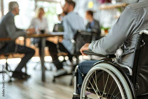 Businessman in a wheelchair leading a meeting, exemplifying workplace inclusion © Emanuel