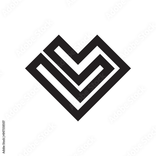 square heart icon vector illustration eps