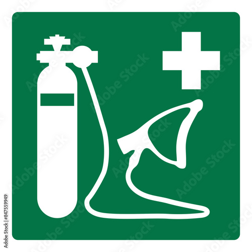 iso emergency and first aid safety signs oxygen resuscitator symbol and pictogram only size 1 x 1 square shape