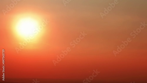Summer Heat Sunset on Clear Hazy Sky (time lapse nature background)