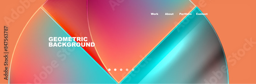 Circle triangle geometric web site page template. Vector Illustration For Wallpaper, Banner, Background, Card, Book Illustration, landing page