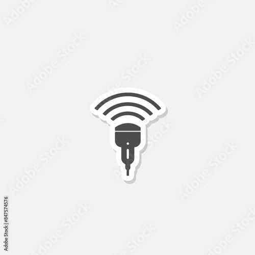 Ultrasound icon sticker isolated on gray background