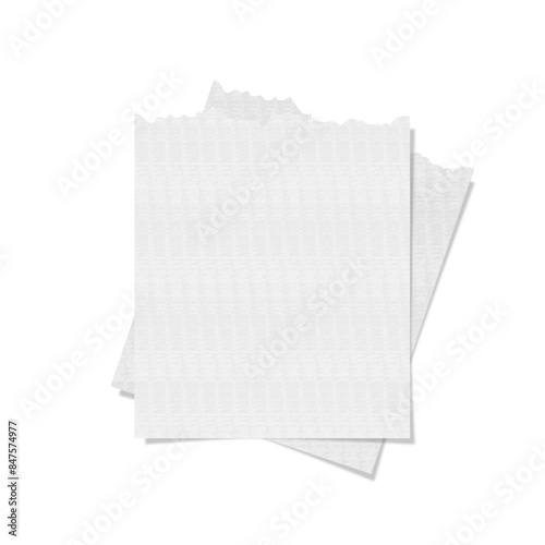 PAPER 38, blank white paper stacked on a transparent background for brand identity mockup	