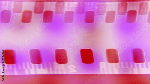 red vintage 35mm film strip overlay photo