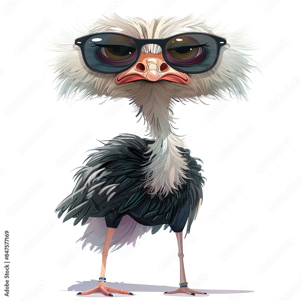 Fototapeta premium Ostrich eclectic fashion