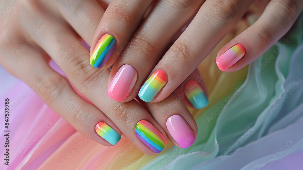rainbow Nail design rainbow Nail design