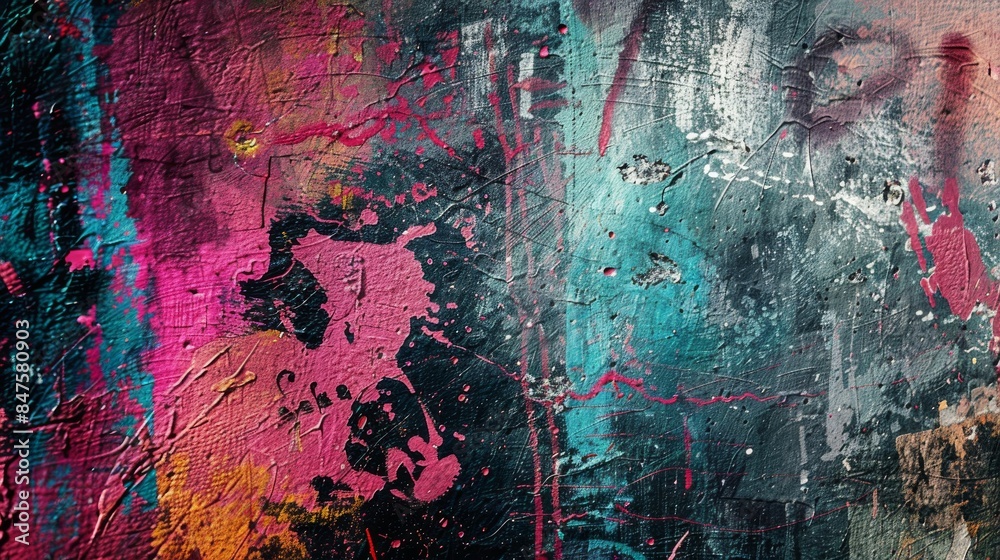 Fototapeta premium Gritty urban textures grungy graffiti art abstract background