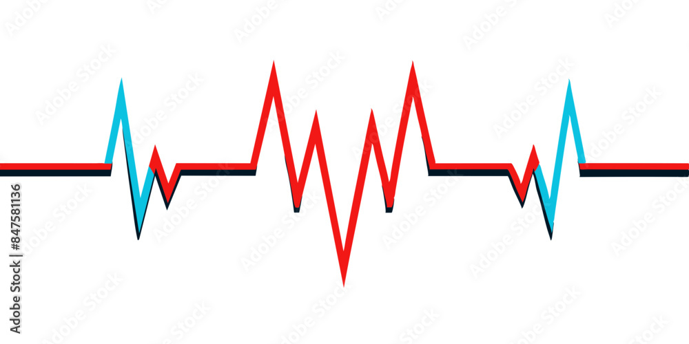 vector illustration of the heartbeat line. Electrocardiogram. Heart pulse. Emergency EKG monitoring illustration vector illustration of the heartbeat line. Electrocardiogram. Heart pulse. Emergency EKG monitoring illustration