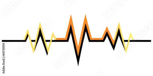 vector illustration of the heartbeat line. Electrocardiogram. Heart pulse. Emergency EKG monitoring illustration 