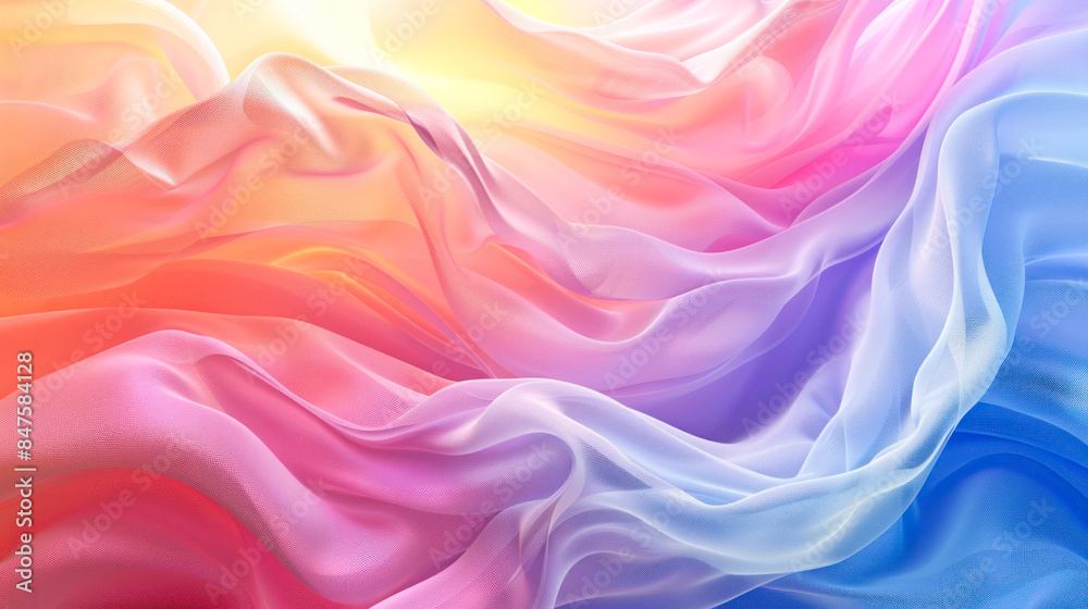 Obraz premium Soft gradient waves in sunrise colors