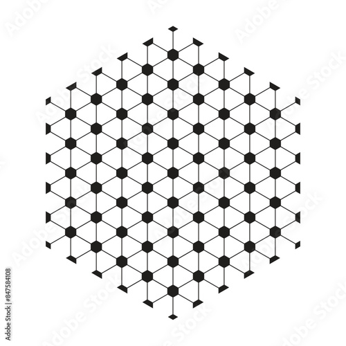 The abstract hexagonal pattern on white background.