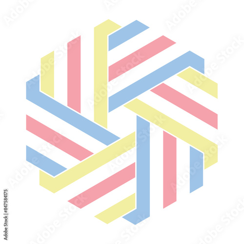 The abstract color hexagonal pattern on white background.