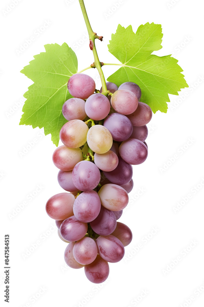 Fototapeta premium unpicked grapes, plain white background.