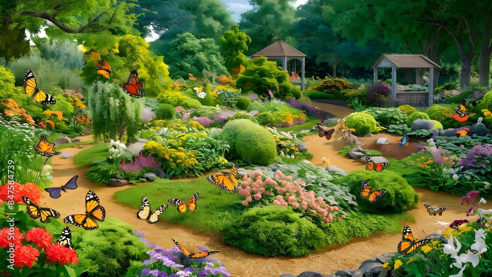 Obraz premium Describe the essential features of a successful butterfly garden. 