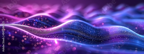 Abstract wave with soft purple glowing  bokeh light background. © Usman