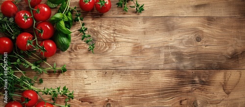 Fresh Vegetable Background for Healthy Food Preparation with Copy Space on Wooden Surface