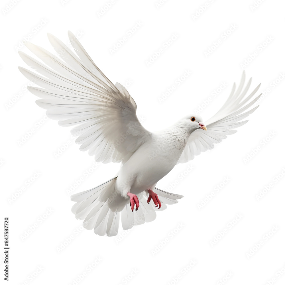 white pigeon flying in air on an isolated white background white pigeon flying in air on an isolated white background