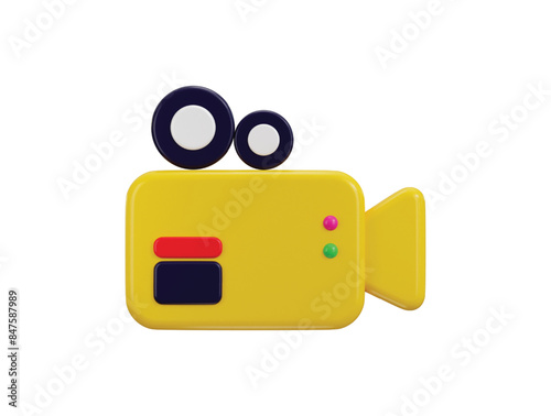 Film video camera icon 3d rendering vector illustration