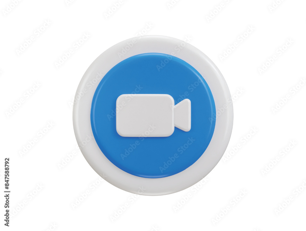 Video call button icon 3d rendering vector illustration Video call button icon 3d rendering vector illustration