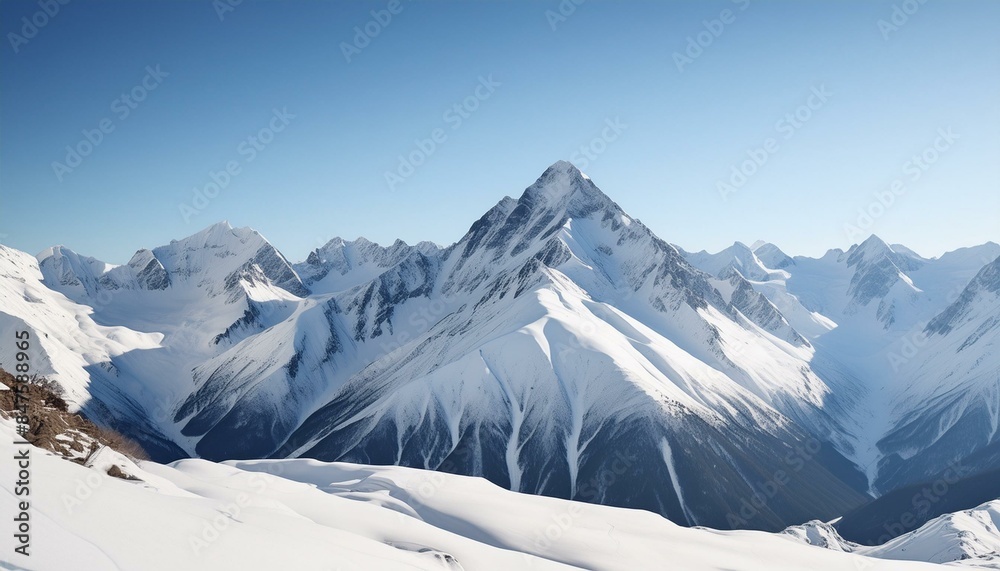 Fototapeta premium 【リアルな風景】壮大な雪山の壁紙
