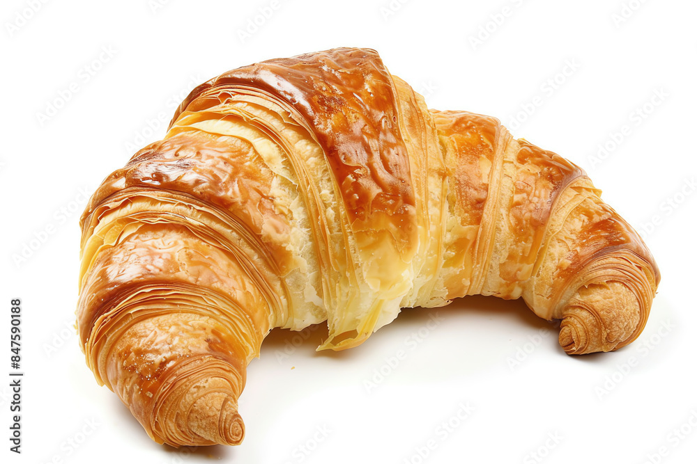 croissant on white background, AI generated croissant on white background, AI generated