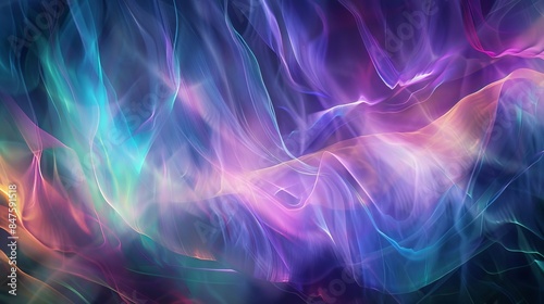 Translucent layered brushstrokes auroras abstract background © fledermausstudio
