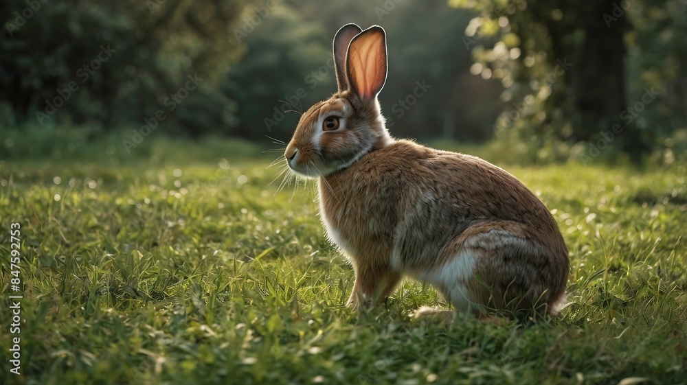 Fototapeta premium a cute rabbit in the meadow