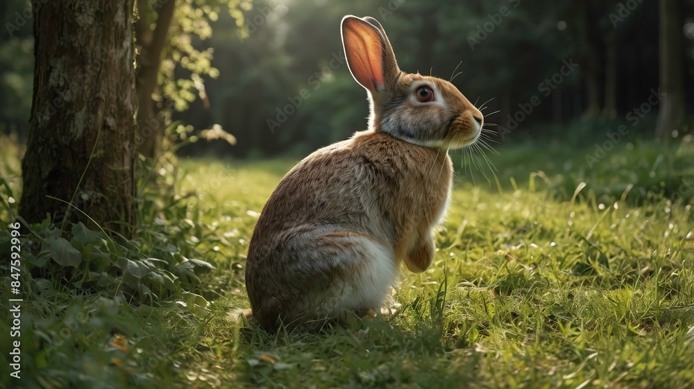 a cute rabbit in the meadow a cute rabbit in the meadow