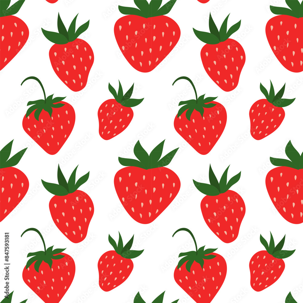 Hand drawn seamless strawberry pattern. Berry background Hand drawn seamless strawberry pattern. Berry background