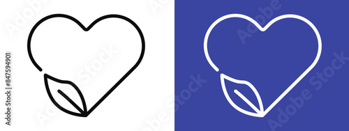 Wallpaper Mural Eco Love Icon Ideal for Environmental and Nature-Friendly Themes Torontodigital.ca